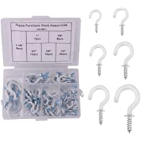 SUNSHINETEK 70Pcs Tornillos de techo revestidos Ganchos 6 Tamaños Kit de ganchos para colgar de tornillos revestidos de…